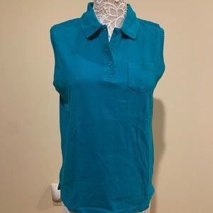 Blue Tank Top Polo Shirt Size Large